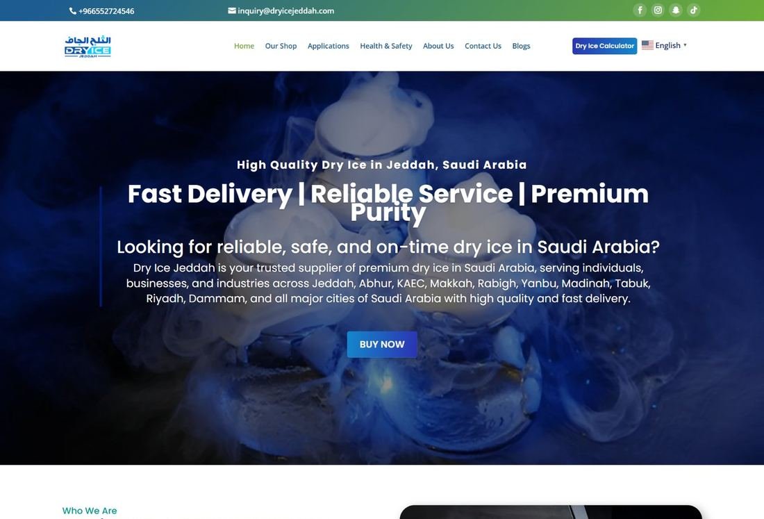 Dry Ice Jeddah website screenshot