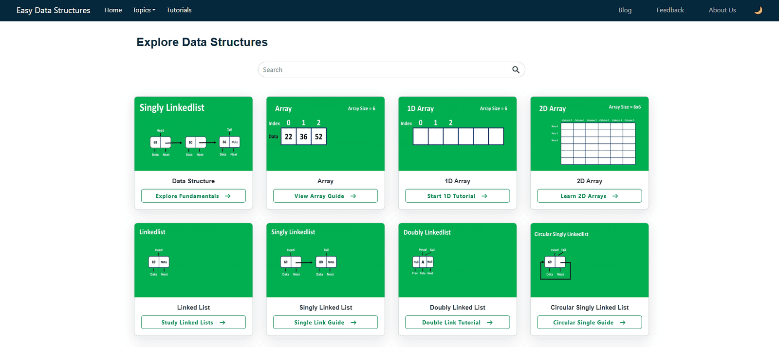 Easy Data Structures website screenshot