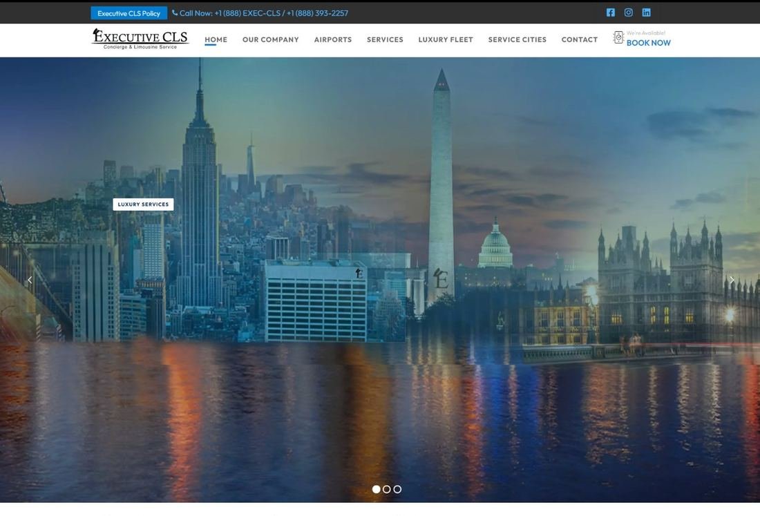 Executive CLS website screenshot