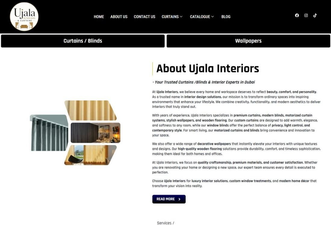 Ujala Interiors website screenshot